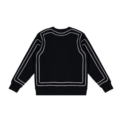 Custom Nike Sweatshirt Black With White Outline Pattern