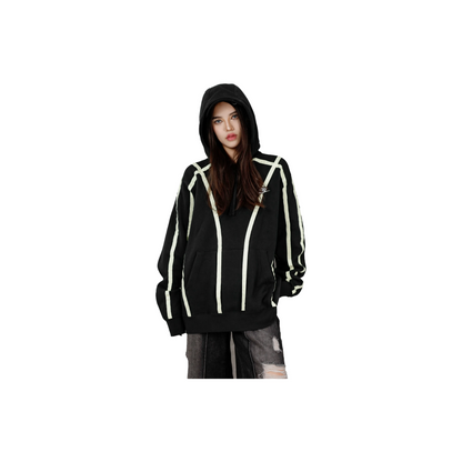 Custom Nike Sweatshirt Black With White Stripes
