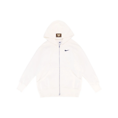 Custom Nike Sweatshirt White With Small Nike Logo And Back Patch