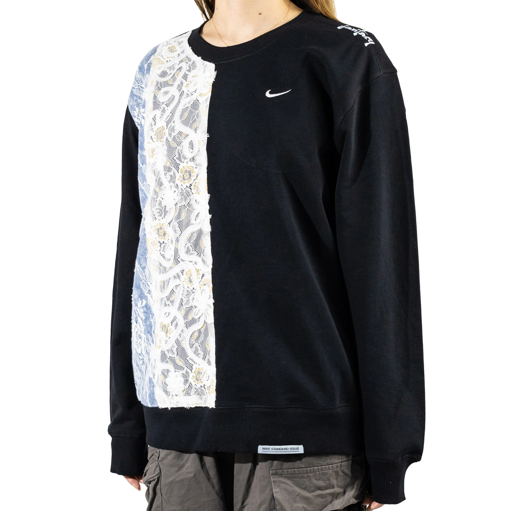 Custom Nike Sweatshirt With Lace Patchwork