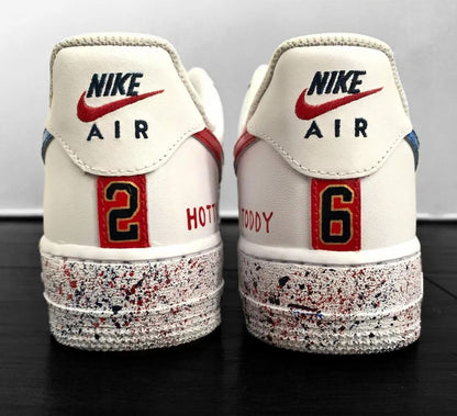 Custom - painted Red Blue Custom Air Force 1