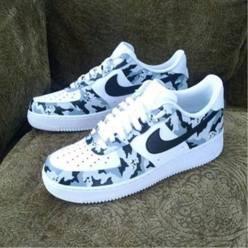 Black White Camouflage Custom Air Force 1