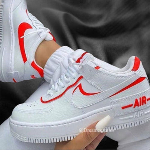Neon Red Shadow Custom Air Force 1