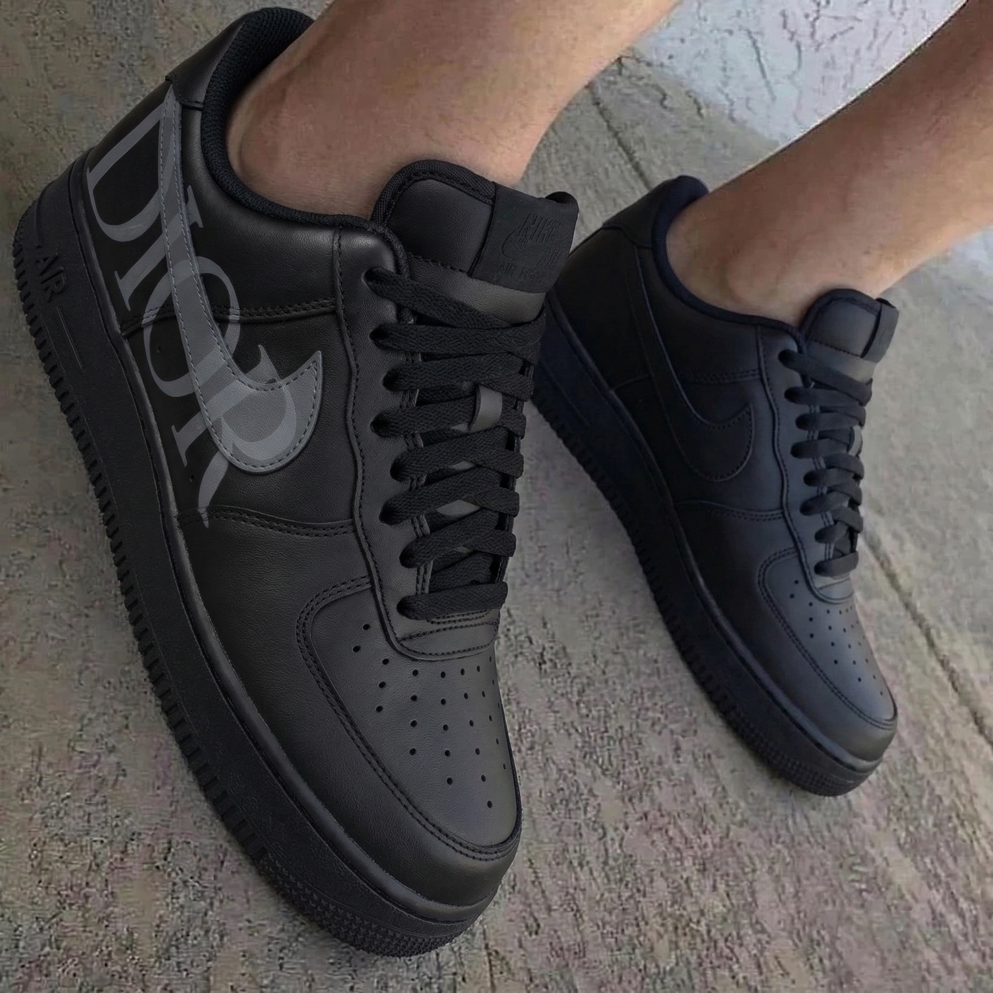 Dior Black Gray Custom Air Force 1