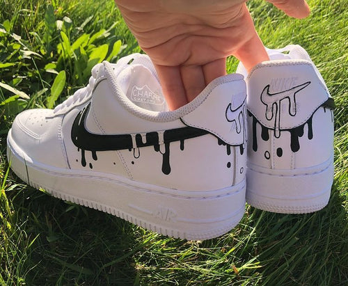 Drip Pattern Black Custom Air Force 1