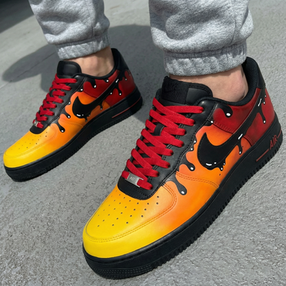 Drip Pattern Yellow Orange Black Custom Air Force 1