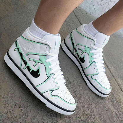 Dripping Icing Sprinkles Mint Black Custom Air Jordan 1
