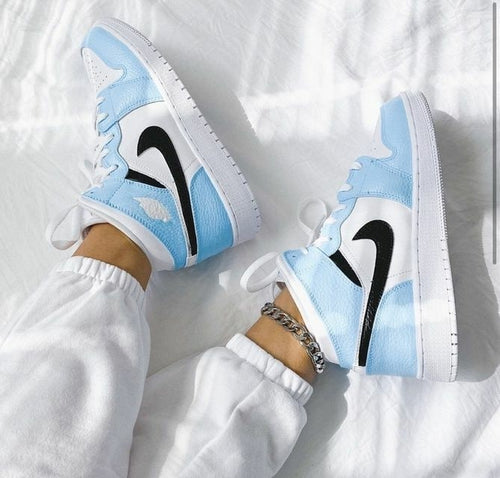 Custom Air Jordan 1 Blue Black Low