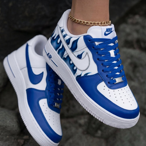 Flame White Blue Custom Air Force 1