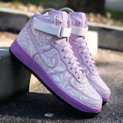 Floral Pattern Baby Purple Custom Air Force 1