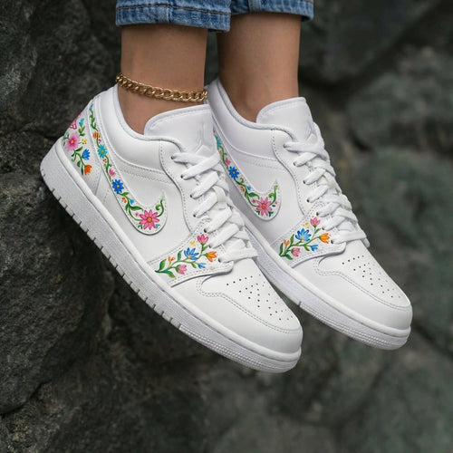 Floral Pink Blue Custom Air Jordan 1