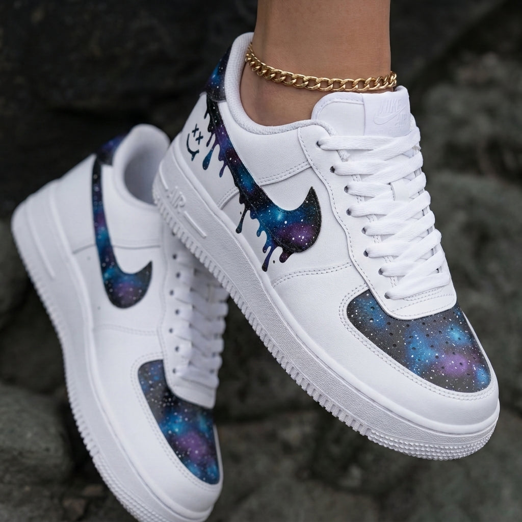 Galaxy Drip Blue Purple Custom Air Force 1