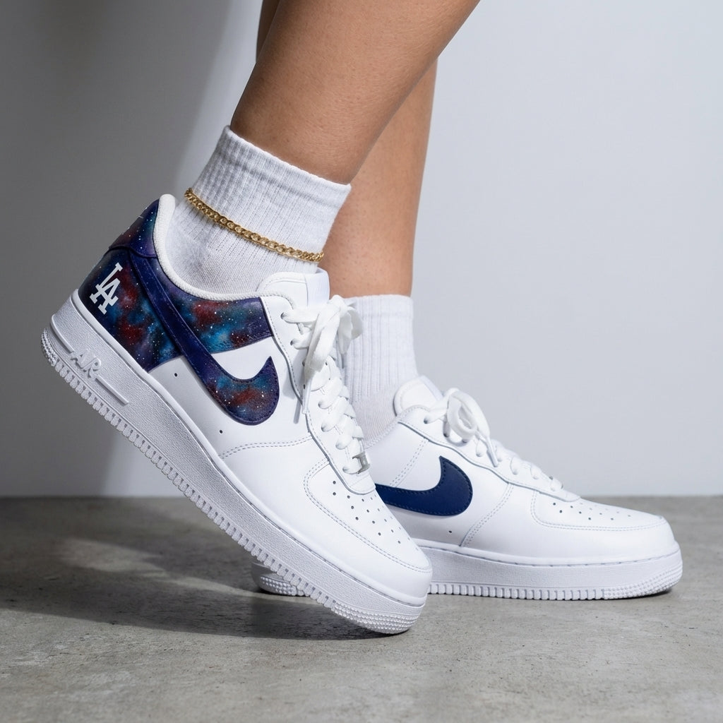Galaxy LA Logo Blue Red Custom Air Force 1