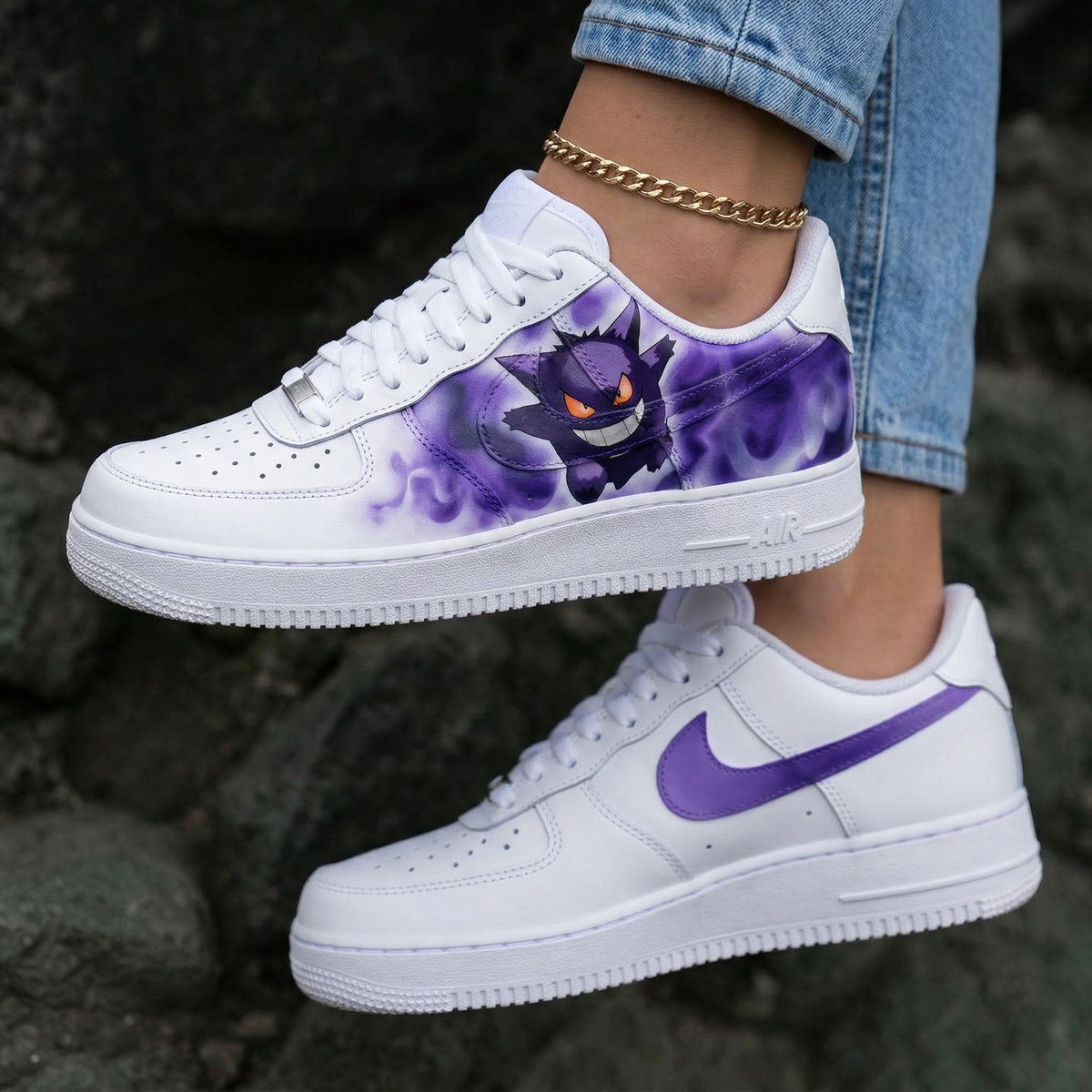 Gengar Purple White Custom Air Force 1