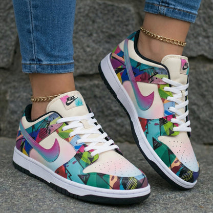 Geometric Pattern Baby Pink Custom Dunk