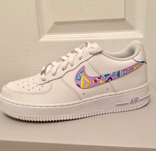 Geometric Pattern Purple Custom Air Force 1