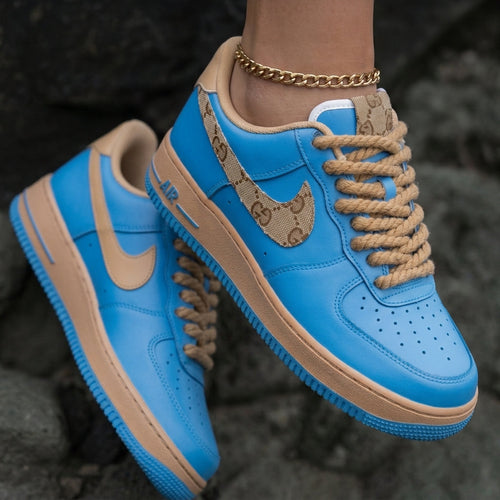 GG Baby Blue Beige Custom Air Force 1