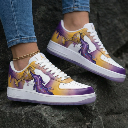 Goblet Pattern Yellow Purple Custom Air Force 1
