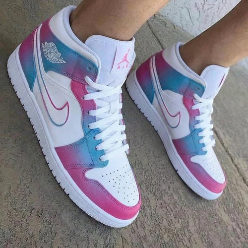 Gradient Pink Baby Blue Custom Air Jordan 1