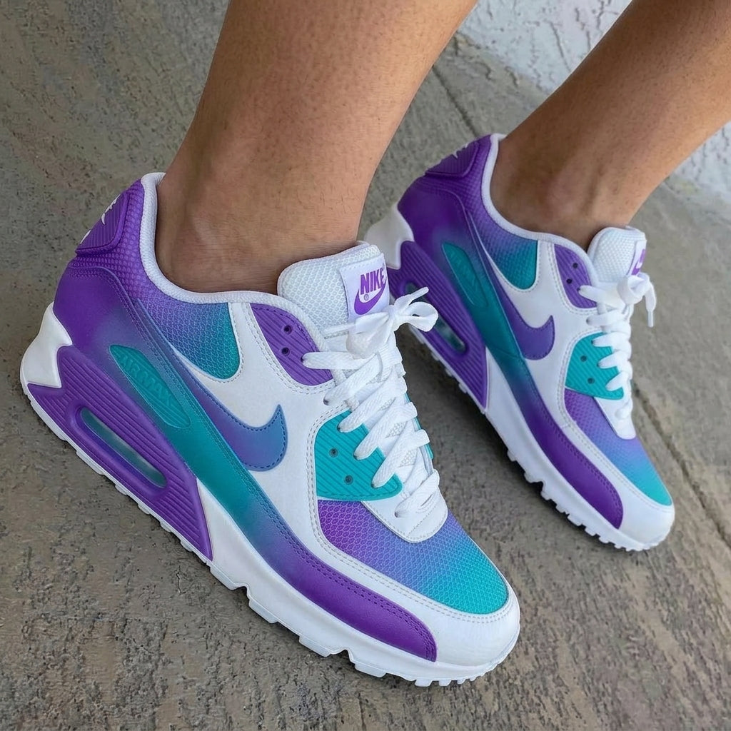Gradient Purple Teal Custom Nike Air Max 90