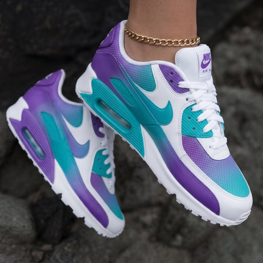 Gradient Purple Teal Custom Nike Air Max 90
