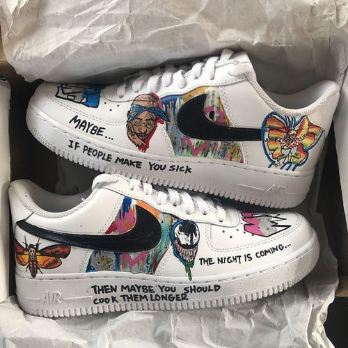 Graffiti Cartoon Character Colorful Custom Air Force 1