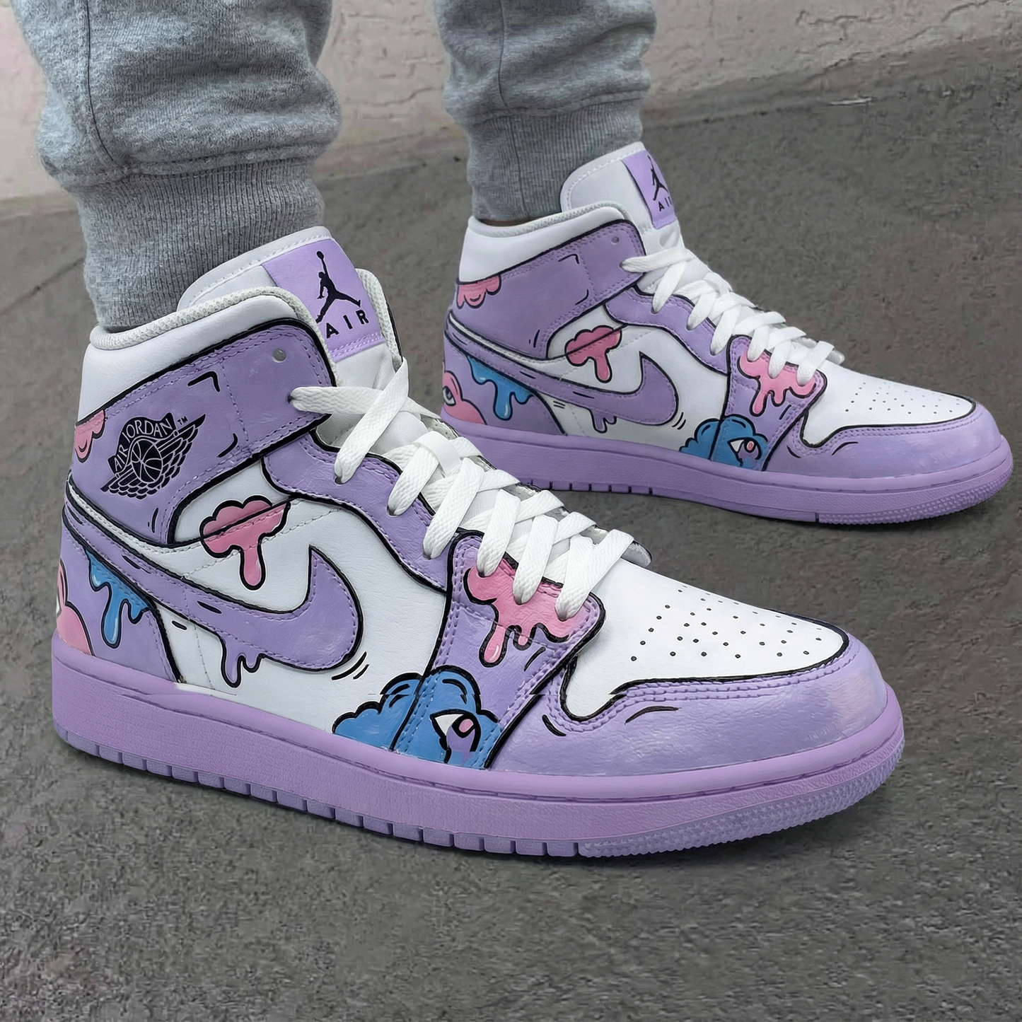 Graffiti Purple Pink White Custom Air Jordan 1