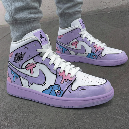 Graffiti Purple Pink White Custom Air Jordan 1