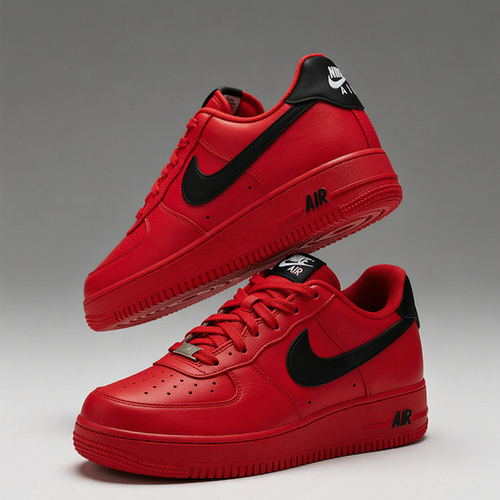 Red Black Hand Painted Tiger Custom Air Force 1 Sneakers