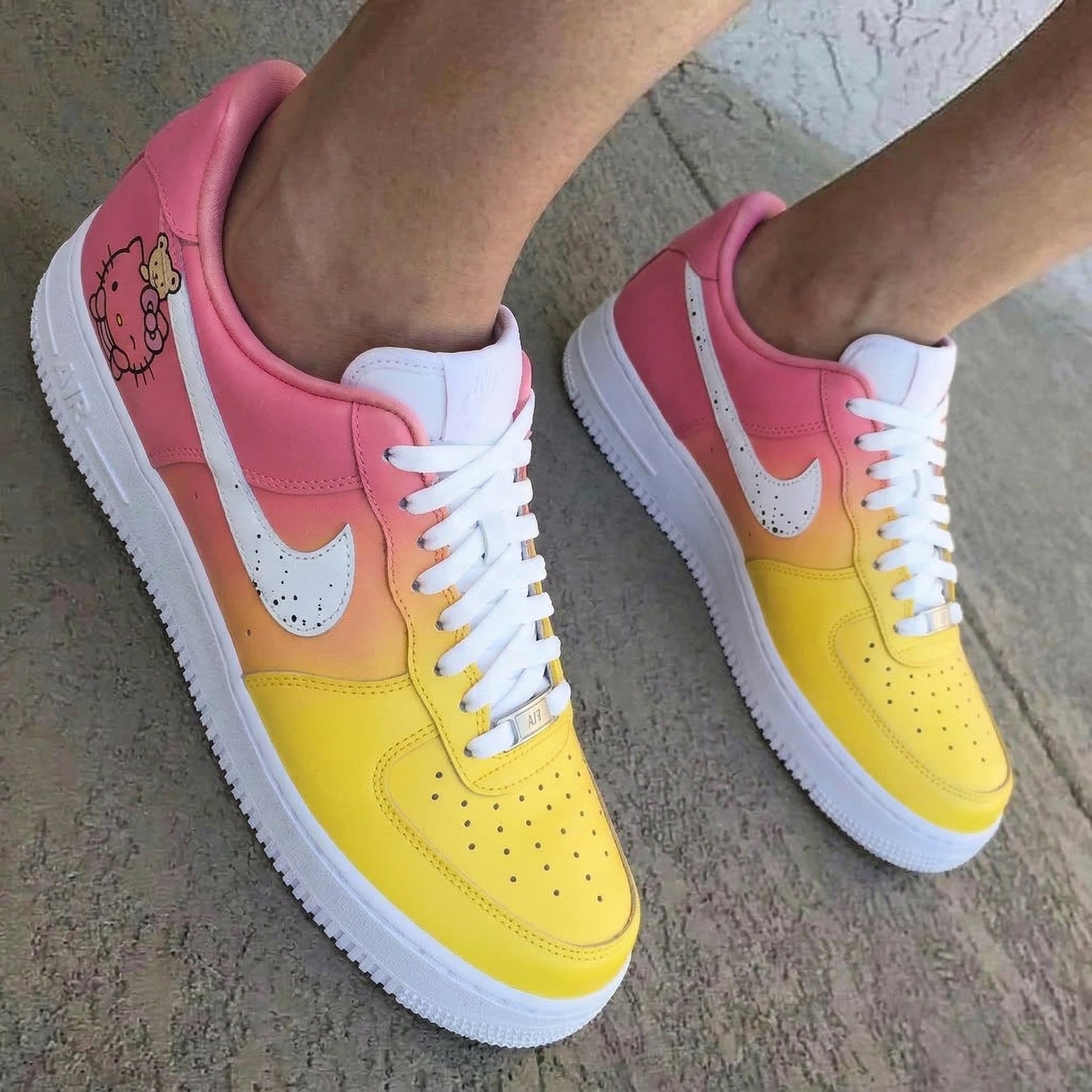 Hello Kitty Baby Pink Yellow Custom Air Force 1