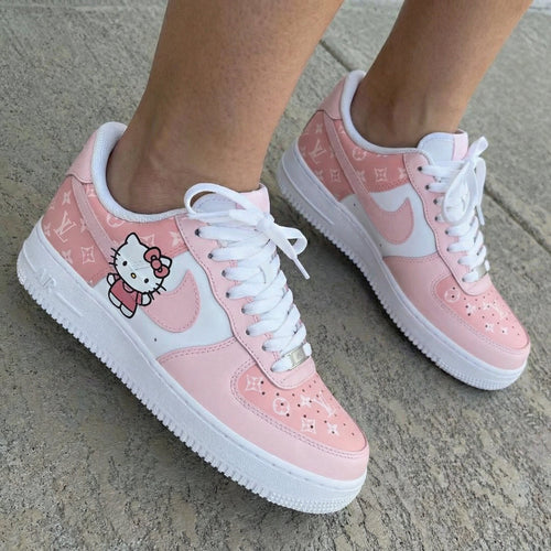 Hello Kitty LV Baby Pink White Custom Air Force 1