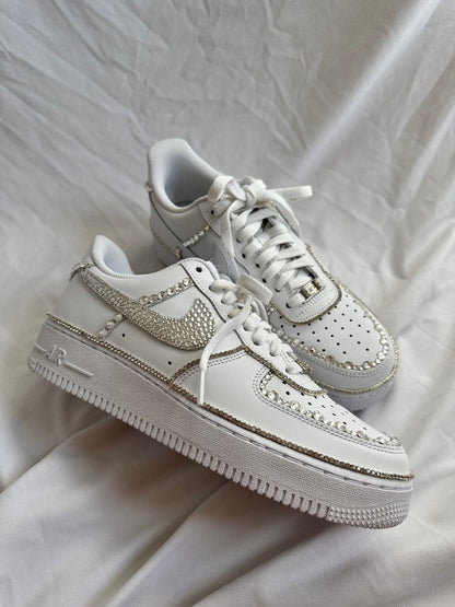 Gray White Diamond Custom Air Force 1