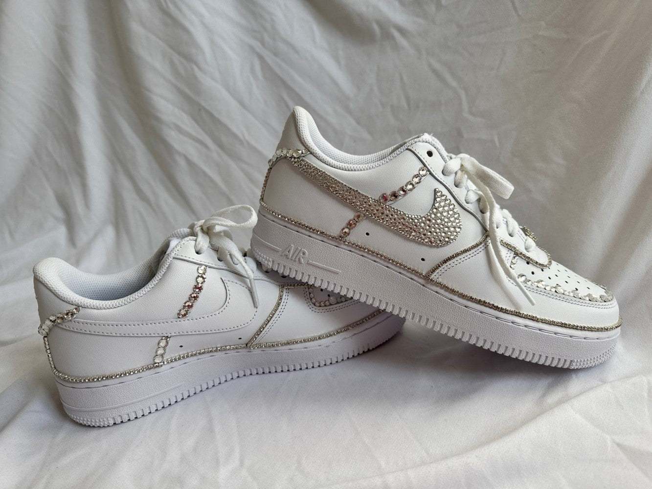 Gray White Diamond Custom Air Force 1