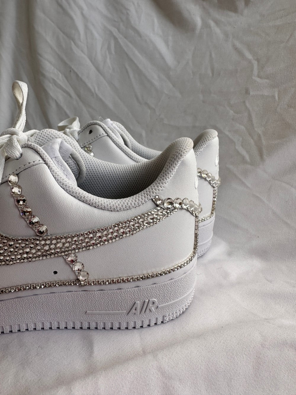 Gray White Diamond Custom Air Force 1