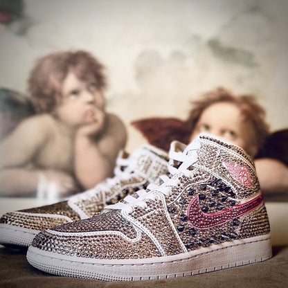 Pink White Diamond Custom Air Jordan 1