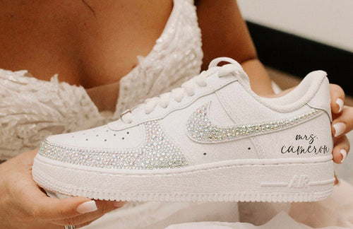 Diamond Customized Name Wedding Shoes Custom Air Force 1