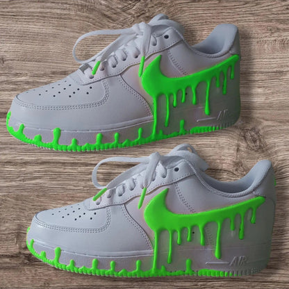 Hand-Painted 3D Drip Effect Multi-Color Optional Glow-in-the-Dark Unisex Custom Air Force 1 Street Fashion Custom Sneakers