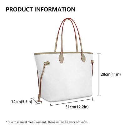 Vintage Betty Boop Printed Women's Large Capacity Leather Tote Bag With Internal Zip Pocket Delicate Stitching Metal Buckle, Fashion Casual Daily Shoulder Handbag Perfect to Match Custom Air Force 1 Custom Sneakers