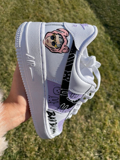 Purple Black BAD BUNNY Custom Air Force 1
