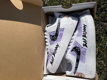 Purple Black BAD BUNNY Custom Air Force 1