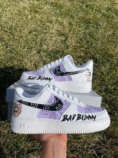 Purple Black BAD BUNNY Custom Air Force 1