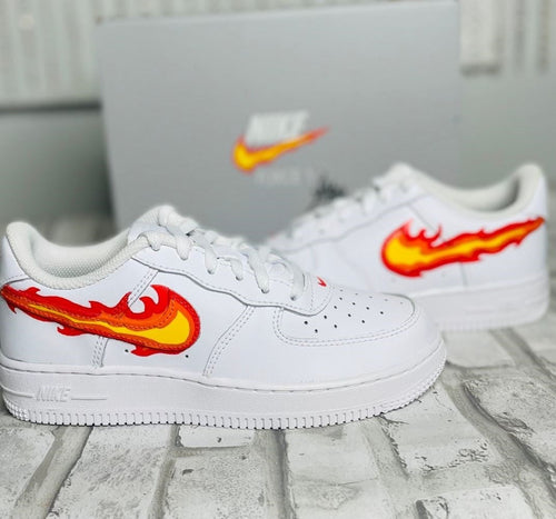 Flame Fire Swoosh Custom Air Force 1