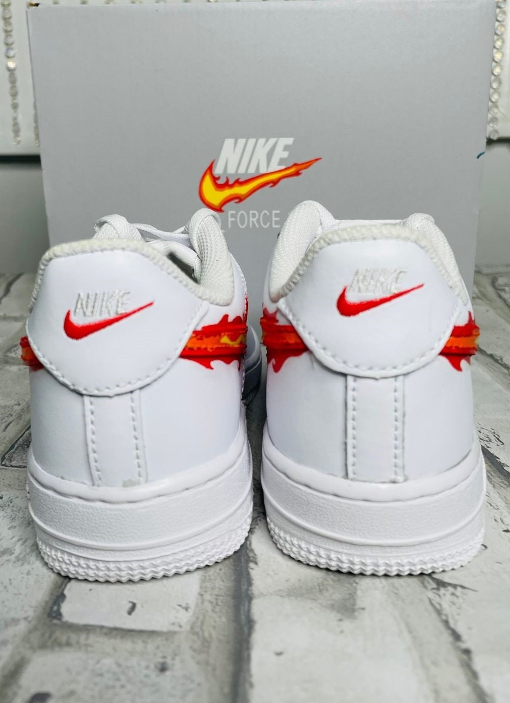 Flame Fire Swoosh Custom Air Force 1