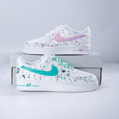 Pink Green Splash Custom Air Force 1