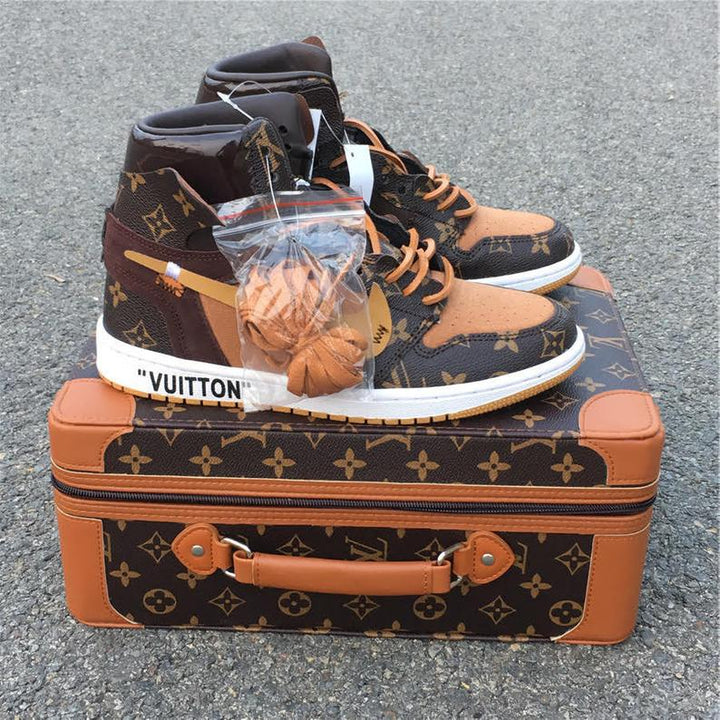 Hand Painted Brown Custom Air Jordan 1 Sneakers