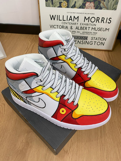 Red Yellow Gray Custom Air Jordan 1
