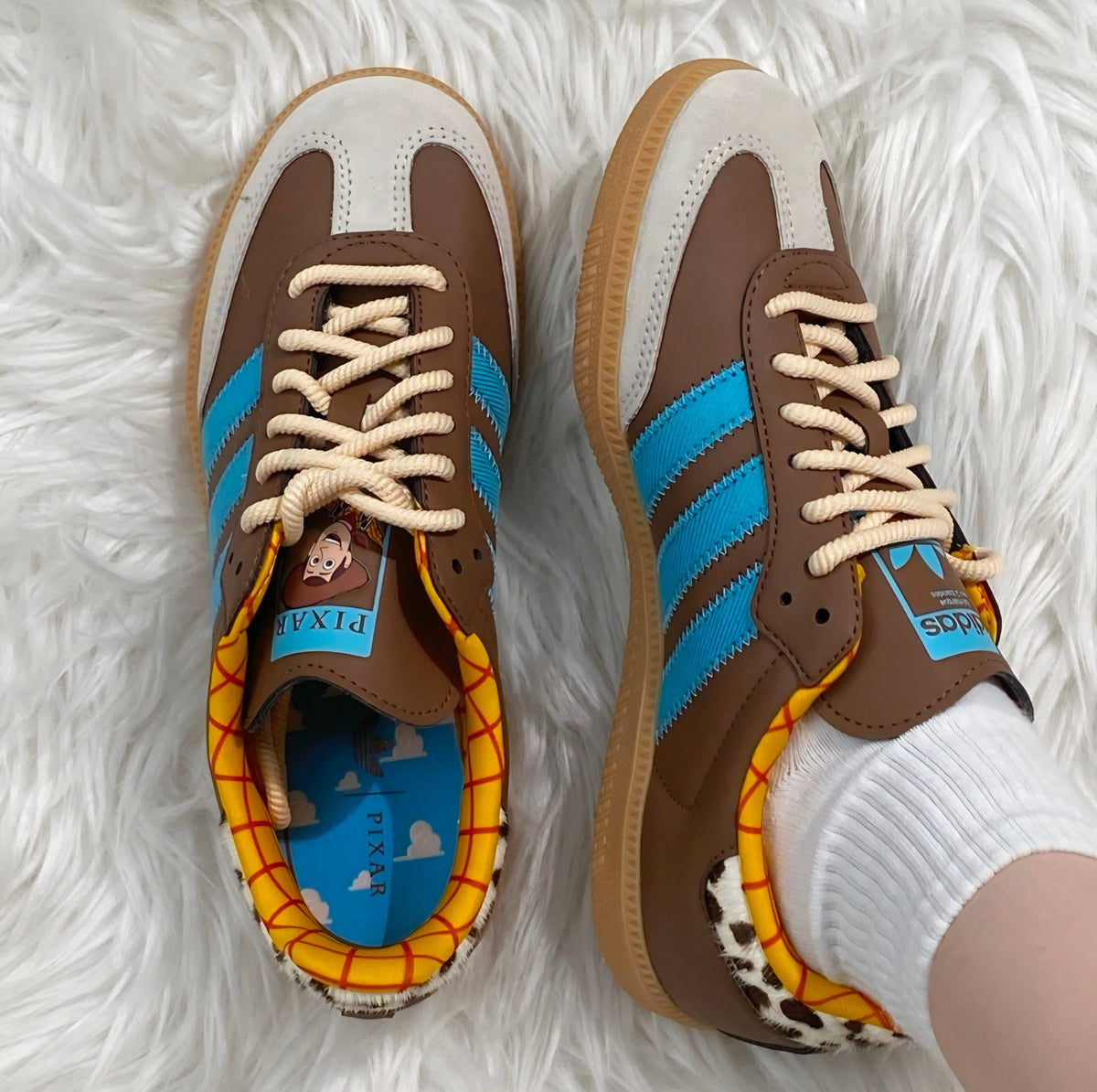 Custom Adidas Brown Blue Toy Story Theme