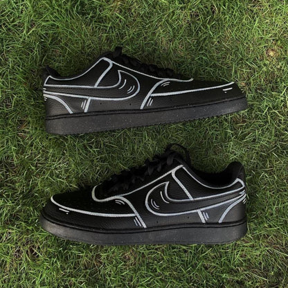 Black White Line Custom Air Force 1