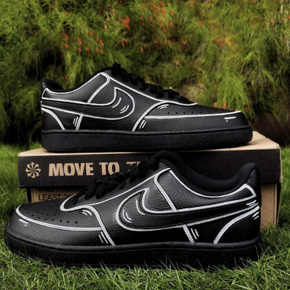 Black White Line Custom Air Force 1
