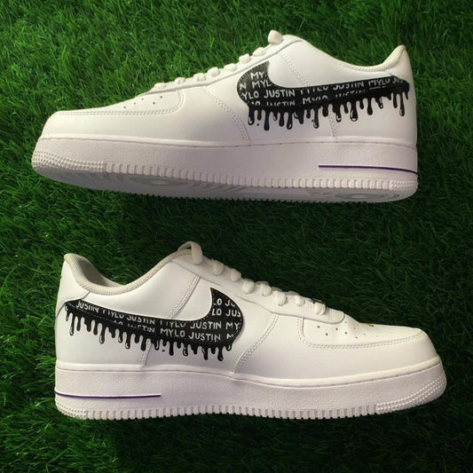 Black Letter Drip Custom Air Force 1